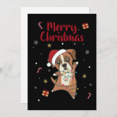 ボクサー犬クリスマス雪の冬の動物の犬の大人 シーズンカード (正面/裏面)