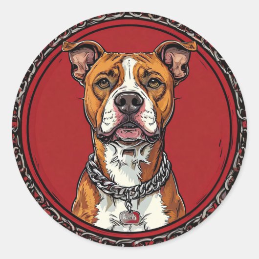 ボクサー犬グッズ 犬好きさんへのプレゼント ラウンドシール (正面)