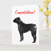 ボクサー犬グリーティングカードデザイン |おめでとうございます! カード (黄色い花)