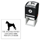 ボクサー犬シルエット名アドレスモノグラム セルフインキングスタンプ (インサイチュ)