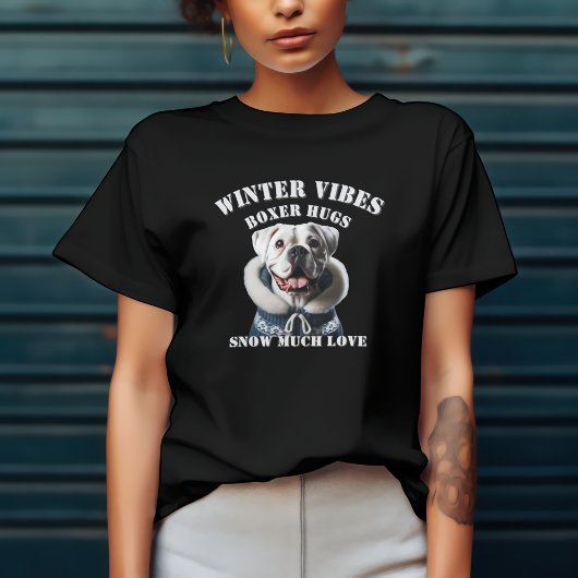 ボクサー犬スノーマッチラブ Tシャツ