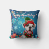 ボクサー犬ハッピーハウデイ! クッション (正面)