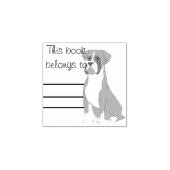 ボクサー犬パーソナルライブラリー図書切手 ラバースタンプ (インプリント)