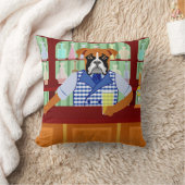 ボクサー犬ビールパブ クッション (ブランケット)