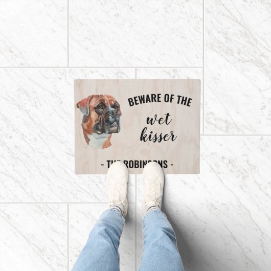 ボクサー犬フォトドパーソナライズされたアマット ドアマット (室内)