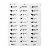 ボクサー犬ブリードシルエット差出人住所ラベル ラベル (フルシート)