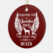 ボクサー犬ペットの守護天使 セラミックオーナメント (左)