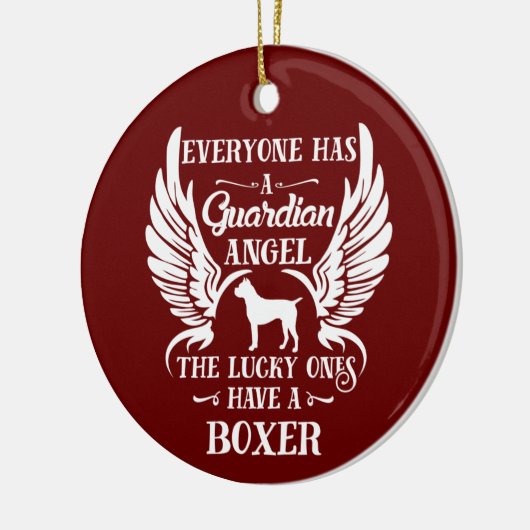 ボクサー犬ペットの守護天使 セラミックオーナメント (左)