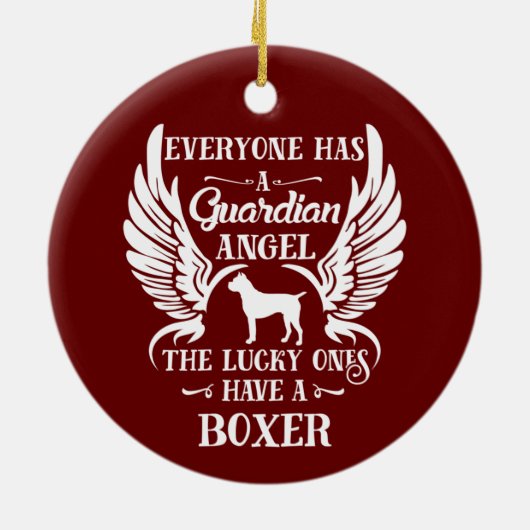 ボクサー犬ペットの守護天使 セラミックオーナメント (裏面)