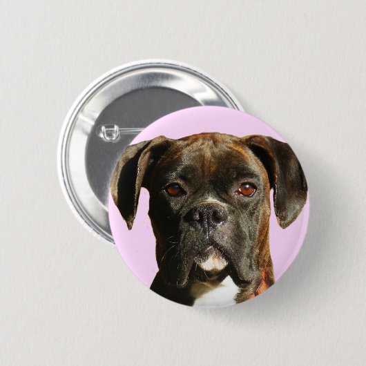 ボクサー犬ボタン 缶バッジ (正面&裏面)
