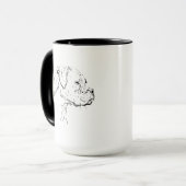 ボクサー犬マグカップ – 手描きの墨絵の犬のコーヒーカップ マグカップ (正面左)