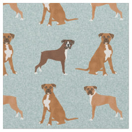 ボクサー犬ライトブルー ファブリック