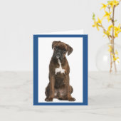 ボクサー犬空白のノートカード カード (黄色い花)