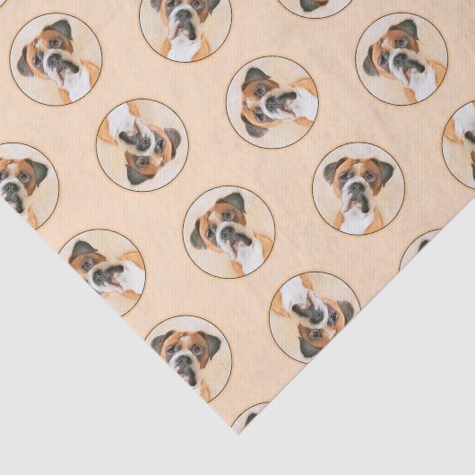 ボクサー犬絵を描子未切り耳可愛い犬アート 薄葉紙 (詳細)