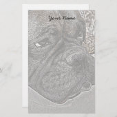 ボクサー犬静止 便箋 (正面/裏面)