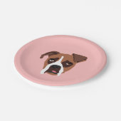 ボクサー犬7"紙皿 ペーパープレート (アングル)