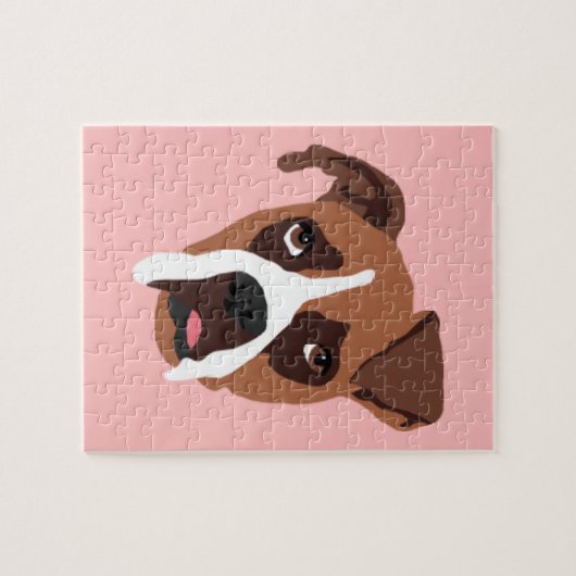 ボクサー犬8" x 10"ギフト用の箱が付いているパズル ジグソーパズル (横)