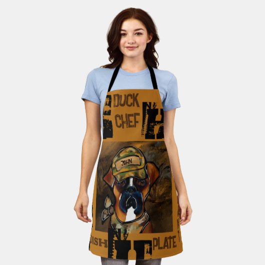 ボクサー犬 エプロン (着用した状態)