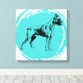 ボクサー犬 キャンバスプリント (インサイチュ (ウッドフロア))