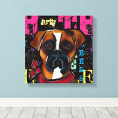 ボクサー犬 キャンバスプリント (インサイチュ (ウッドフロア))