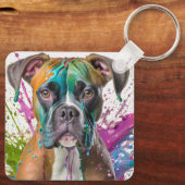 ボクサー犬 キーホルダー (裏面)
