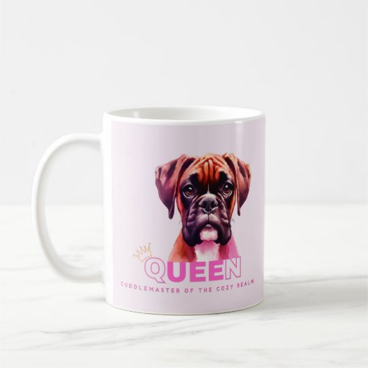 ボクサー犬：クイーンキュードルマスター コーヒーマグカップ (左)