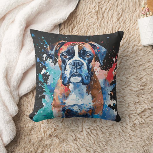 ボクサー犬 クッション (ブランケット)