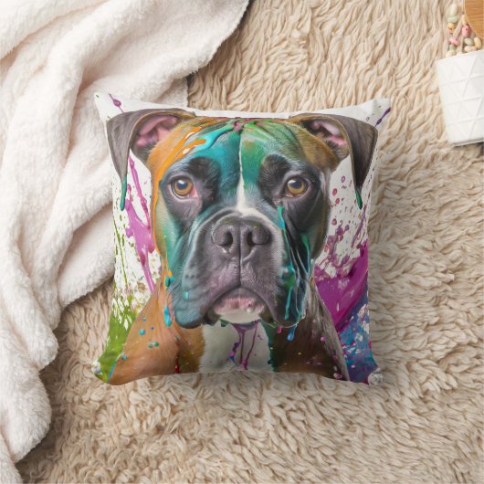 ボクサー犬 クッション (ブランケット)