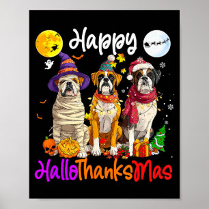 ボクサー犬 クリスマス 感謝祭 ハロウィン ポスター