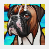 ボクサー犬「ステンドグラス」 ガラスオーナメント (裏面)