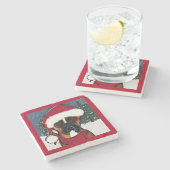 ボクサー犬 ストーンコースター (横)