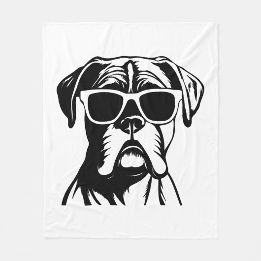 ボクサー犬 フリースブランケット (正面)