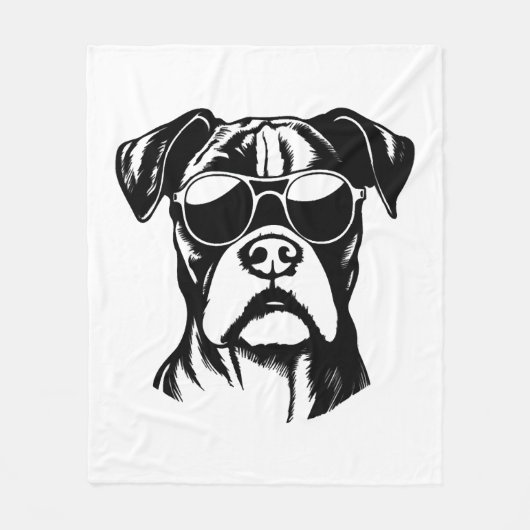 ボクサー犬 フリースブランケット (正面)