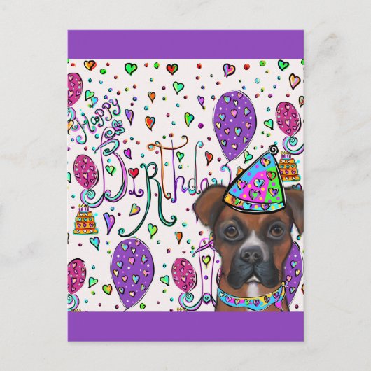 ボクサー犬 ポストカード (正面)