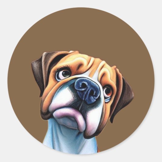 ボクサー犬 ラウンドシール (正面)