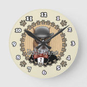 ボクサー犬 ラウンド壁時計 (正面)