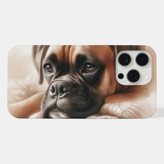 ボクサー犬：リラックスの達人＆スナグル（寄り添い）のエキスパート iPhoneケース (裏面横)