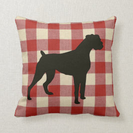 ボクサー犬 | レッドカントリープレイド クッション