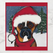 ボクサー犬 ワインラベル (シングルラベル)