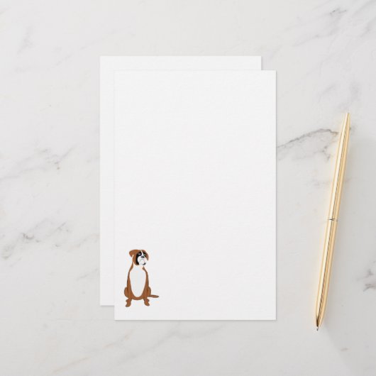 ボクサー犬 便箋 (正面/裏面インサイチュ)