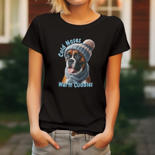 ボクサー犬 冷たい鼻とあたたかい抱擁 Tシャツ