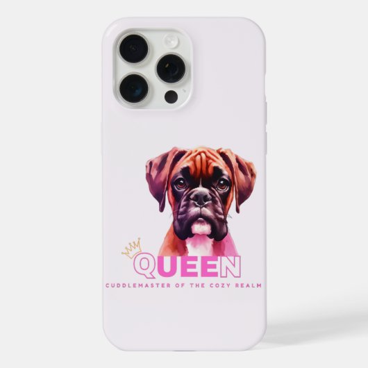 ボクサー犬: 女王様の抱き癒しマスター iPhoneケース (裏面)