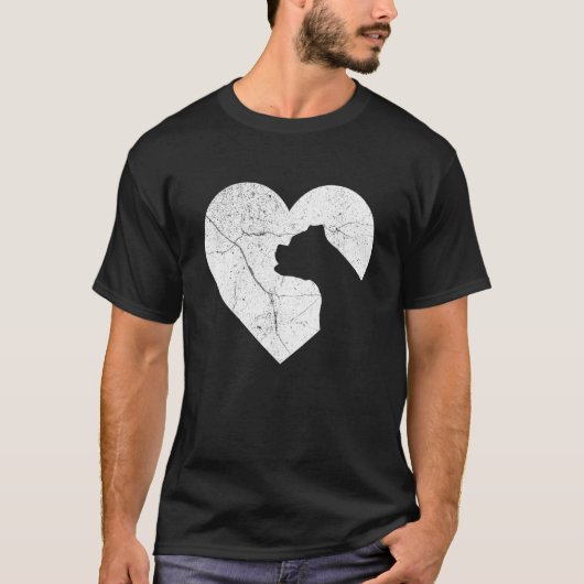 ボクサー犬 楽しい ハート バレンタインデー 犬の父 犬の母 Tシャツ (正面)