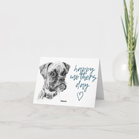 ボクサー犬 母の日 カード (裏面)