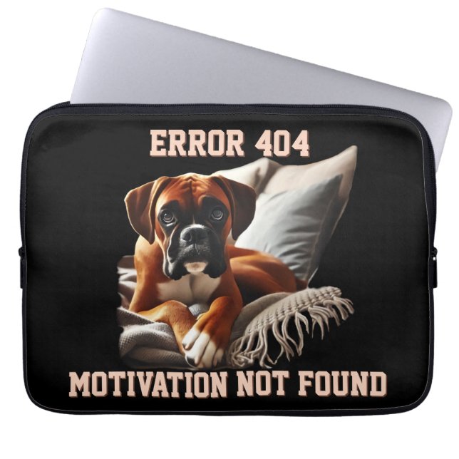 ボクサー犬Error 404 ラップトップスリーブ (正面)