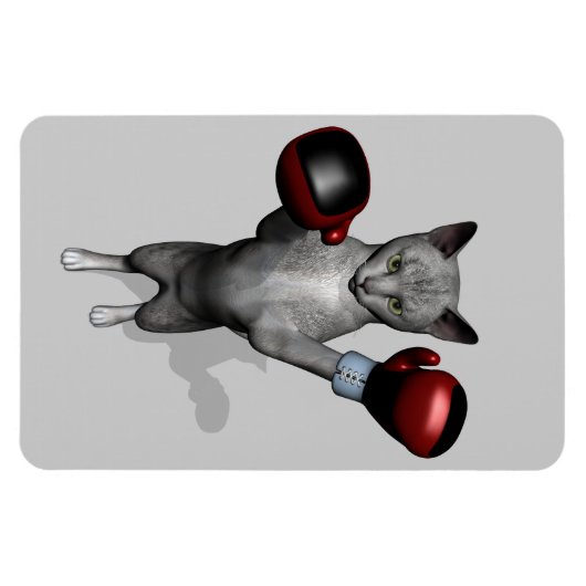 ボクサー猫 マグネット (横)