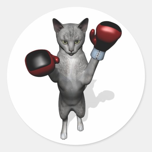 ボクサー猫 ラウンドシール (正面)