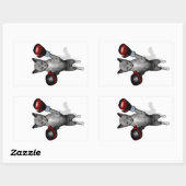 ボクサー猫 長方形シール (シート)