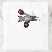 ボクサー猫 長方形シール (バッグ)