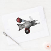 ボクサー猫 長方形シール (封筒)